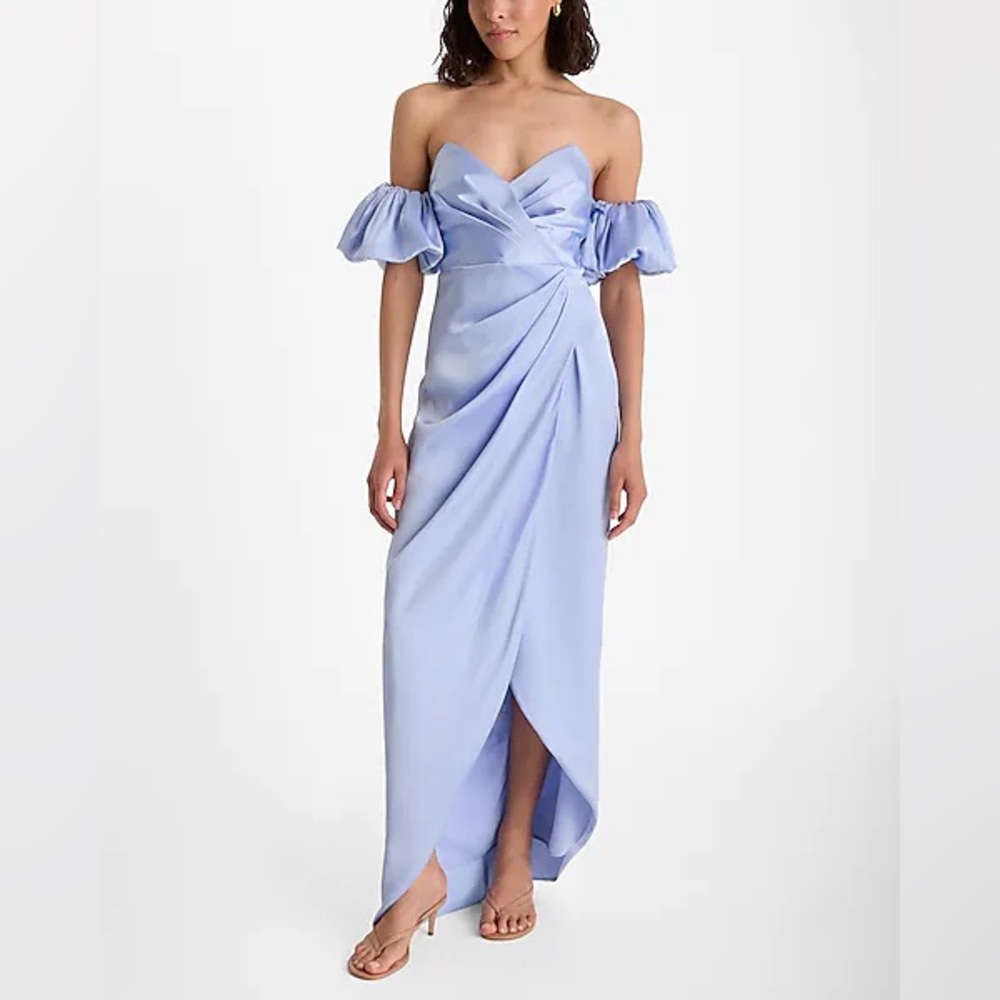 NWT Express Satin Strapless Sheath Midi Dress